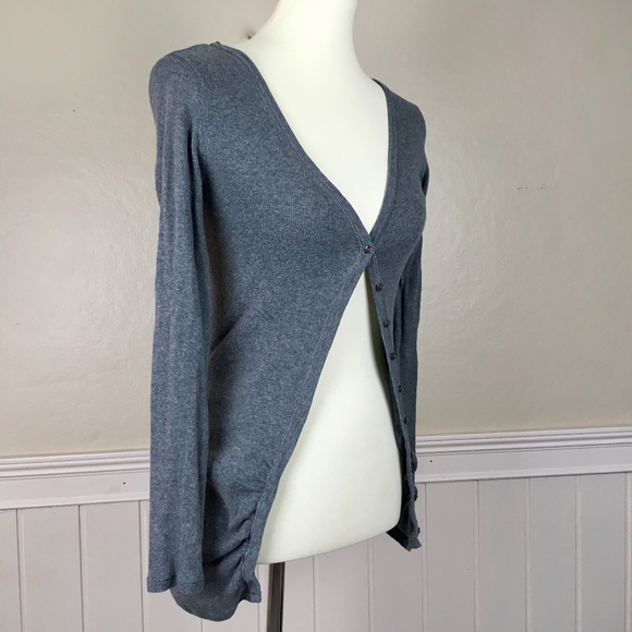 Victoria's Secret Sweaters - VICTORIA'S SECRET Gray Ruched Cardigan Size Medium